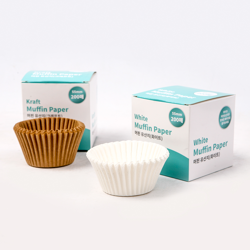 쿠킹플러스머핀유산지 55mm (화이트,초코,크래프트)